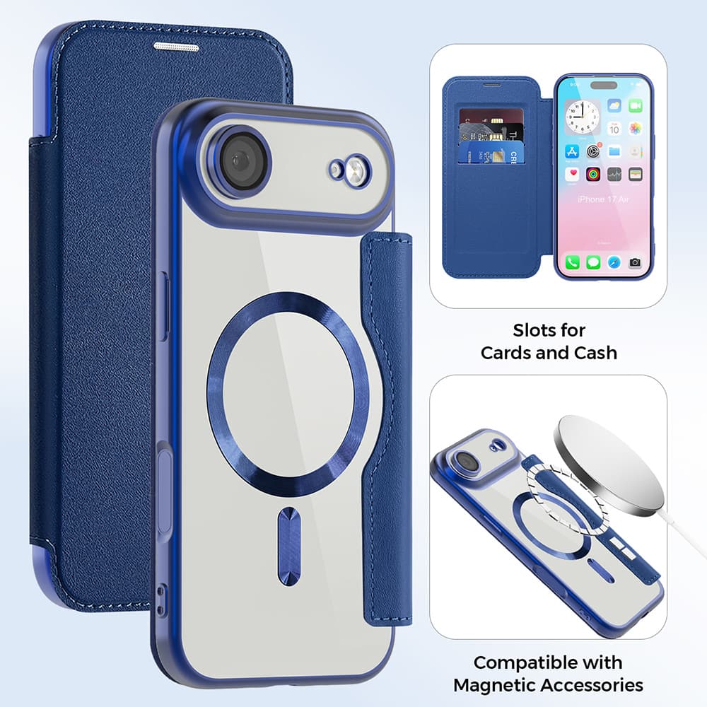 Techsuit SmartMag pouzdro na knihu iPhone 17 Air modré - náhled 3