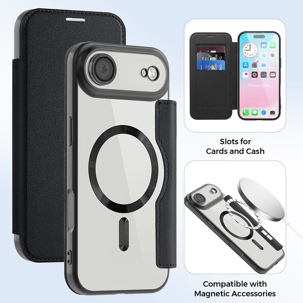 Pouzdro na knihu Techsuit SmartMag iPhone 17 Air černé - náhled 3
