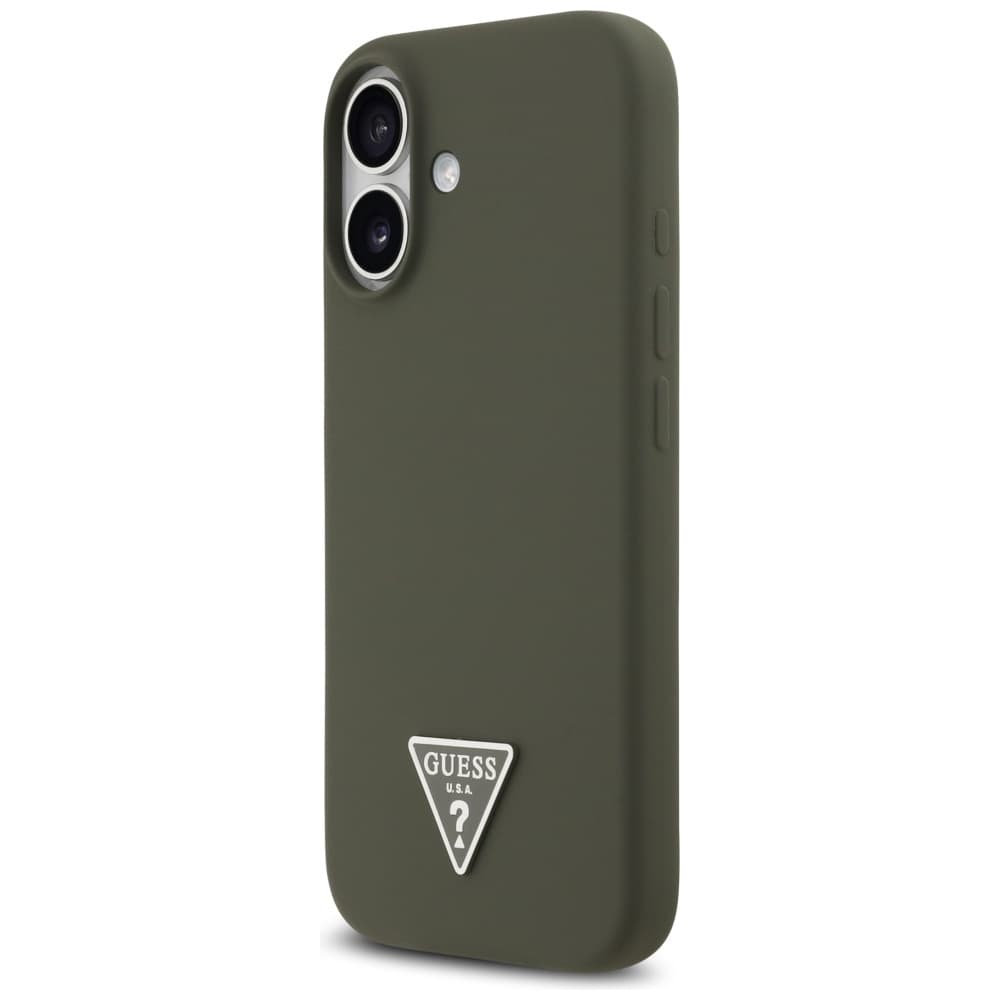 Guess Silicone Triangle Logo MagSafe iPhone 17 Khaki - náhled 3