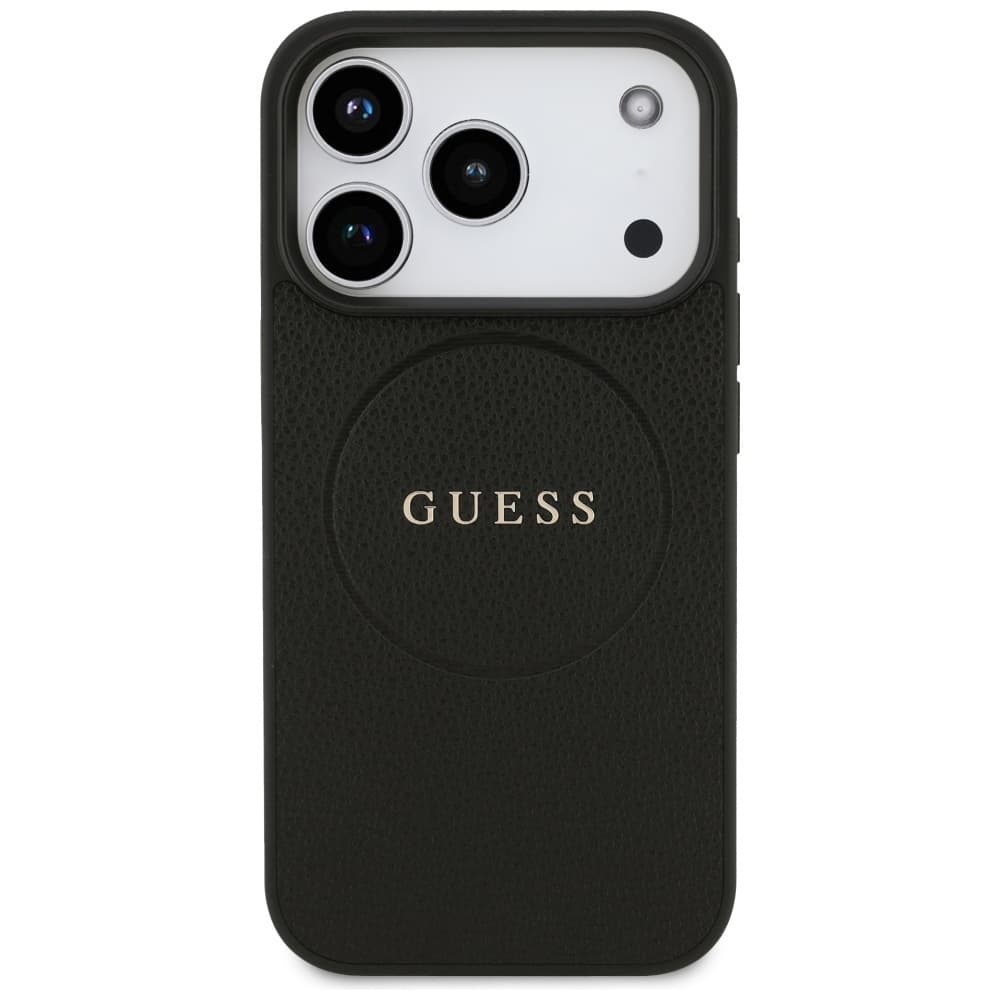 Guess Grained Gold Ring MagSafe GUHMP17LPGHSMMK iPhone 17 Pro Černá - náhled 3