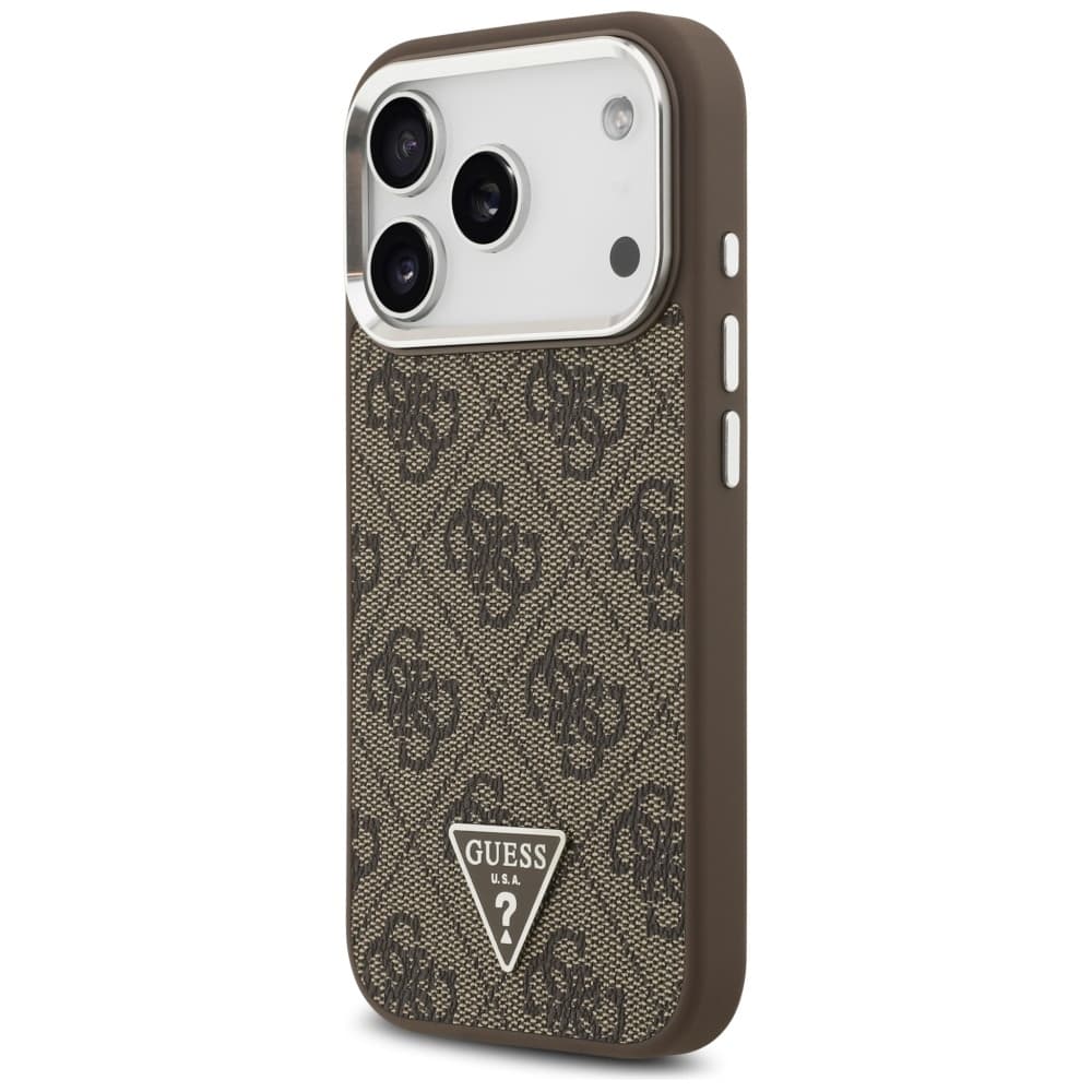 Guess Hardcase 4G Triangle Logo MagSafe iPhone 17 Pro hnědý - náhled 3