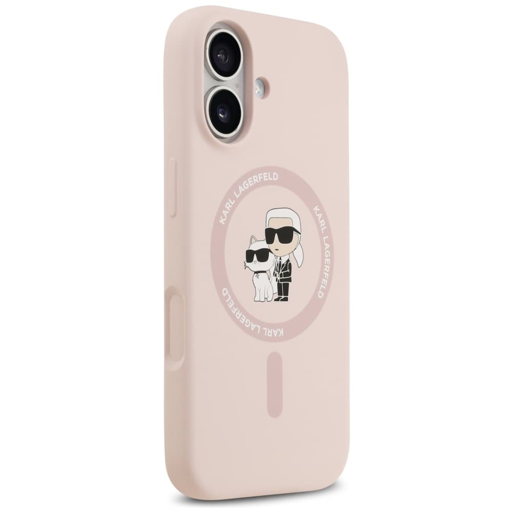 Karl Lagerfeld Silicone Ring MagSafe iPhone 17 růžový Karl&amp;Choupette - náhled 3