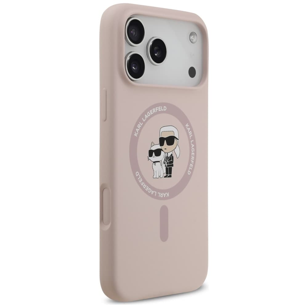 Karl Lagerfeld Silicone Ring MagSafe iPhone 17 Pro Max růžová Karl&amp;Choupette - náhled 3