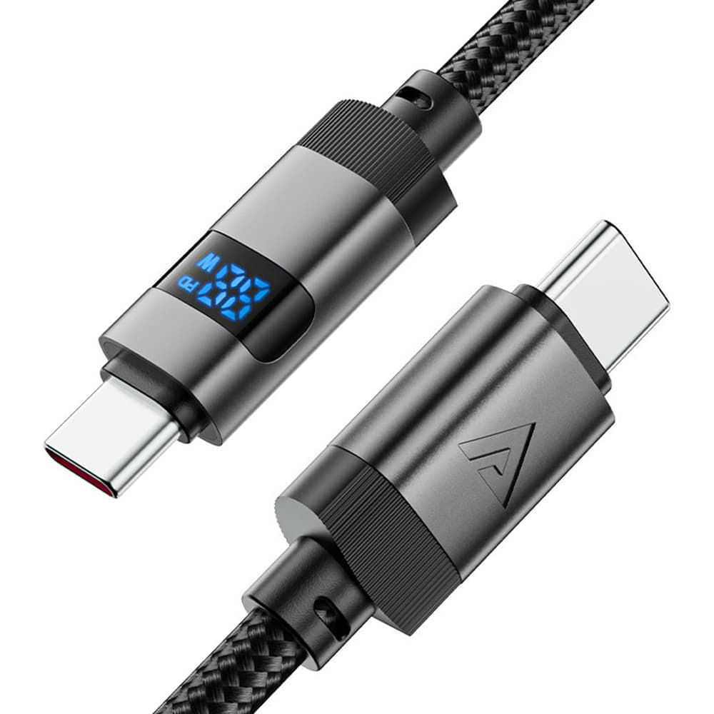 Acefast Data Cable C15-03 s digitálním displejem rychlé nabíjení Type-C 1.2m černá - náhled 3