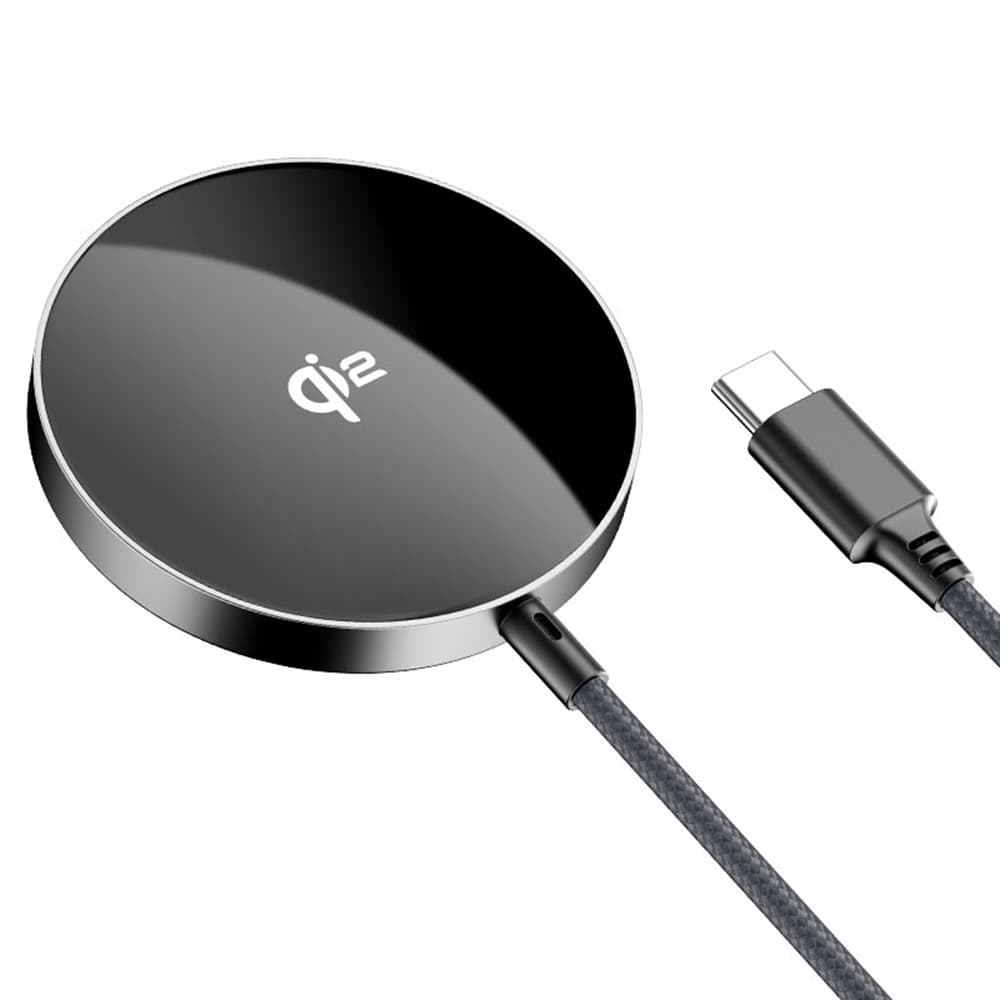 Acefast Magnetic Wireless Charger E24 MagSafe Rychlé Nabíjení Qi2 Type-C 15W 2.25A Tvrzené Sklo 1.2m Kovově Šedá - náhled 3