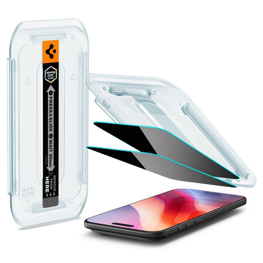 Spigen Glas.tR EZ-FIT 2 ks iPhone 17 Air Privacy černá - náhled 3