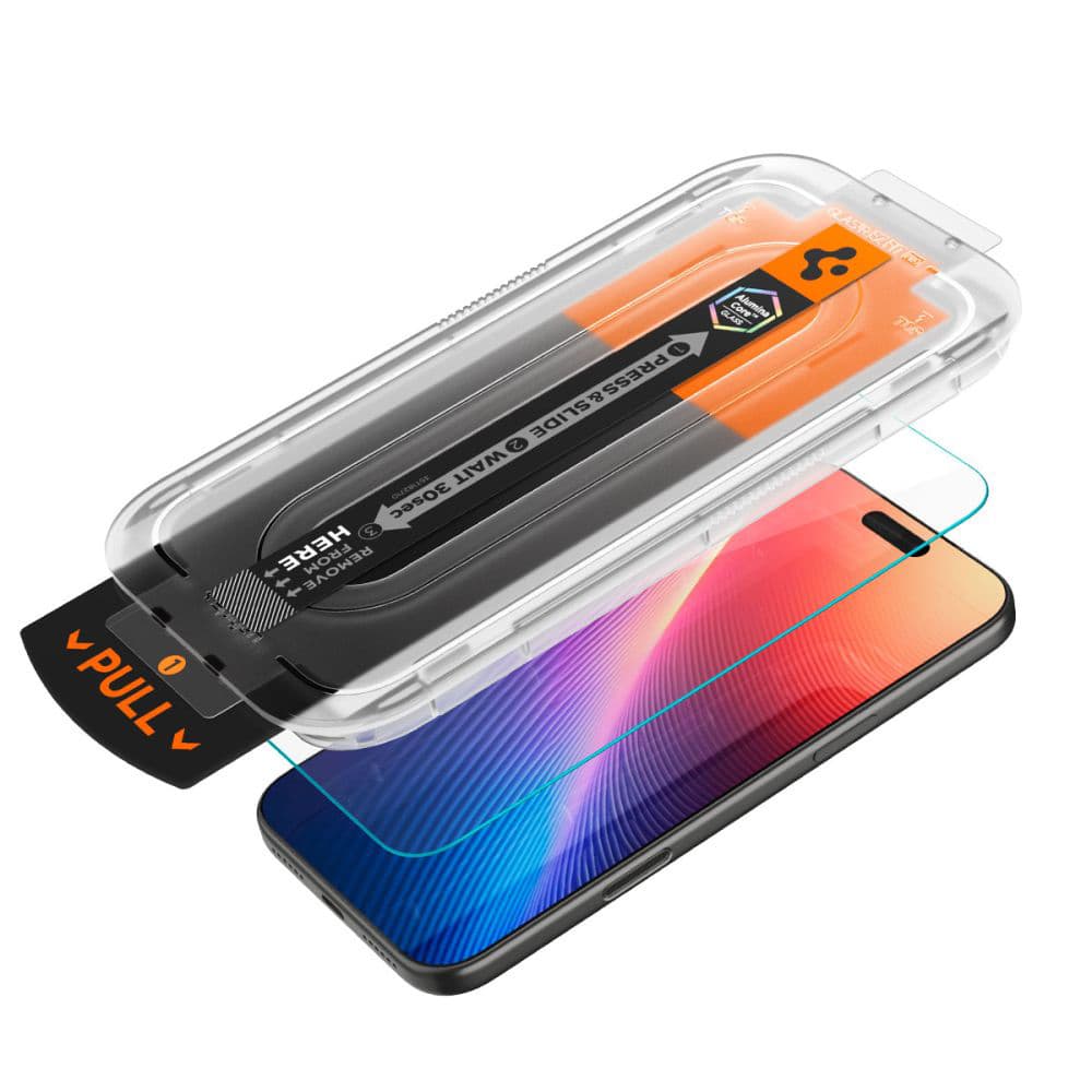 Spigen - Glas.tR EZ-FIT Pro - iPhone 16 Pro / iPhone 17 / iPhone 17 Pro - čirý - náhled 3