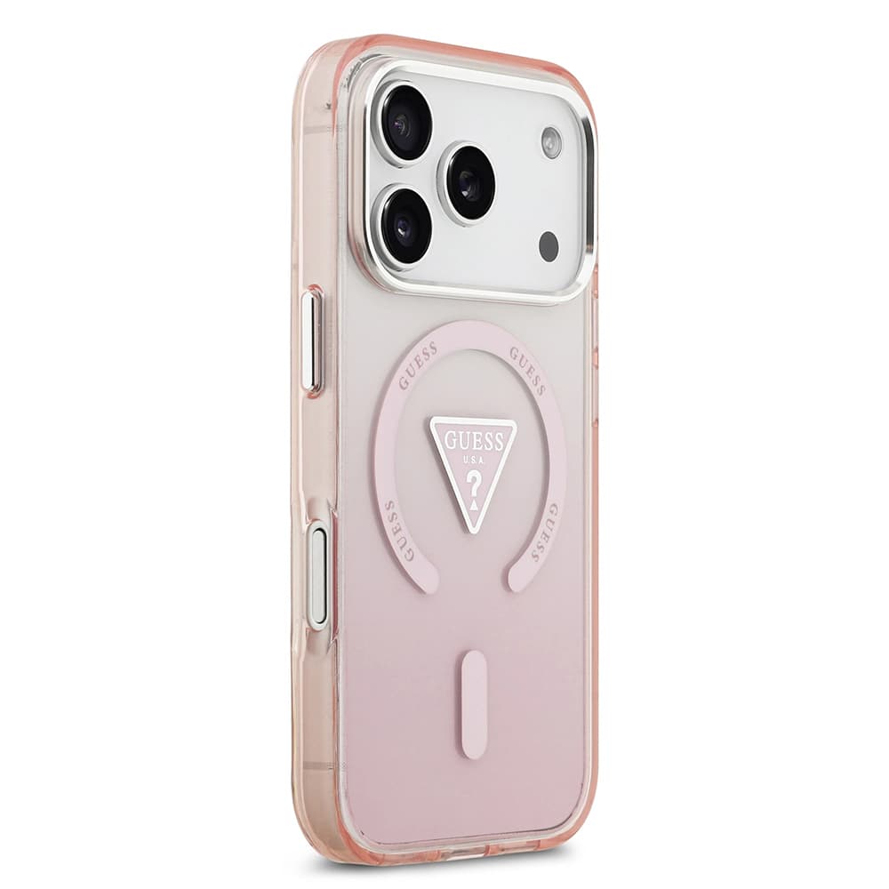 Guess IML Gradient Triangle Logo MagSafe iPhone 17 Pro růžová - náhled 3