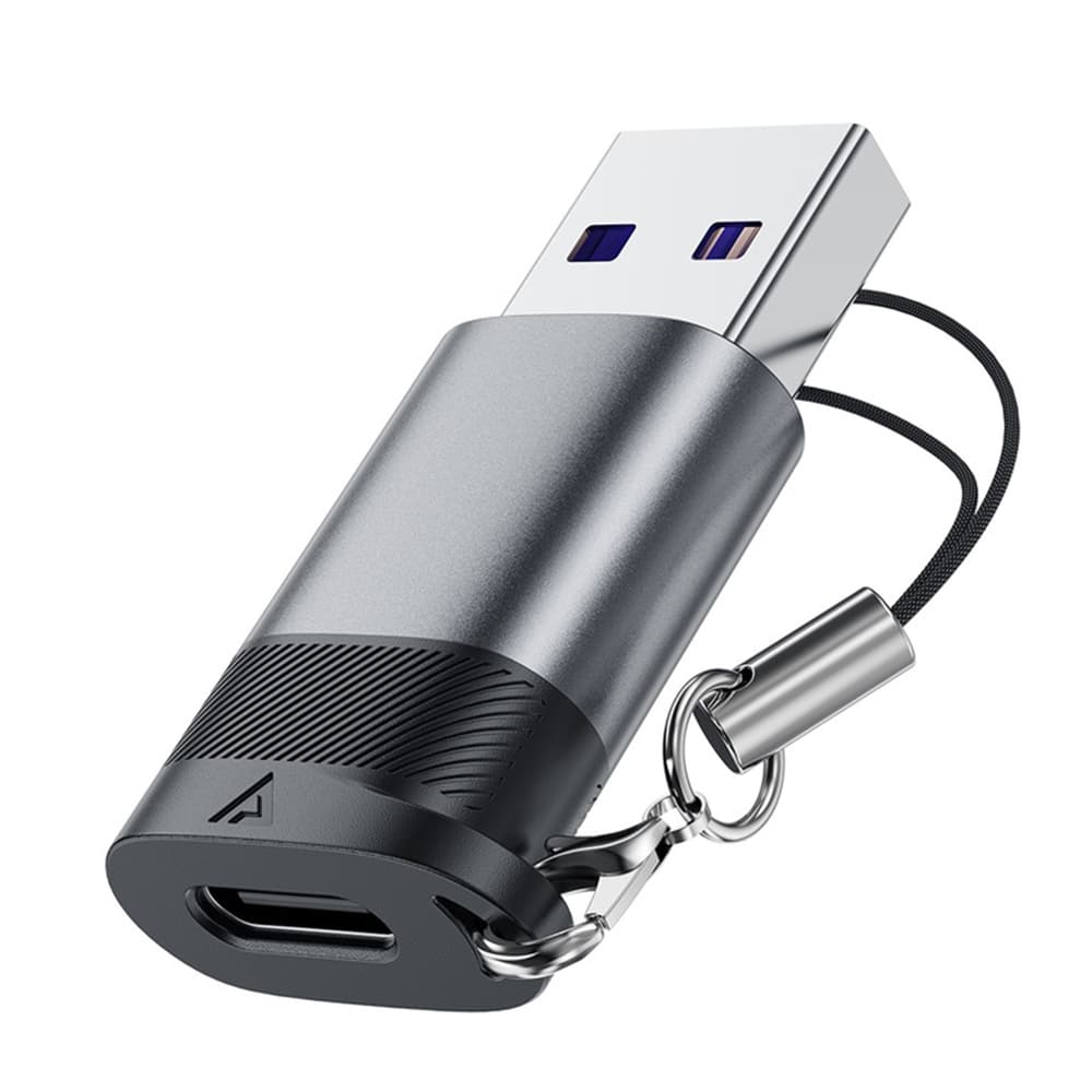 Acefast Adaptér (J8) Type-C na USB 10Gbps 27W Rychlé Nabíjení Kovově šedá - náhled 3