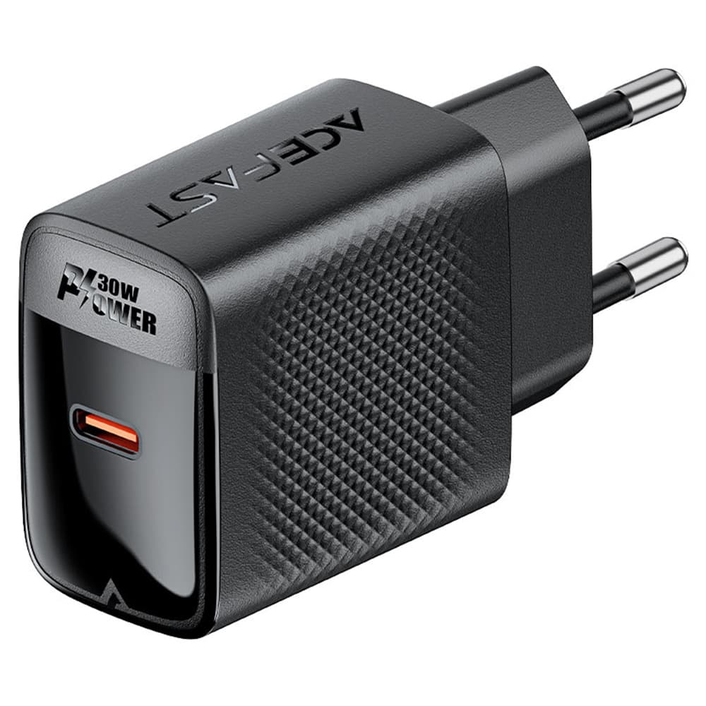Acefast Wall Charger A102 GaN Rychlonabíječka Type-C PD30W Smart Chip černá - náhled 3