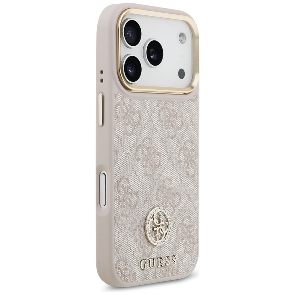 Guess Hardcase 4G Strass Logo &amp; Big Strap iPhone 17 Pro růžová - náhled 3