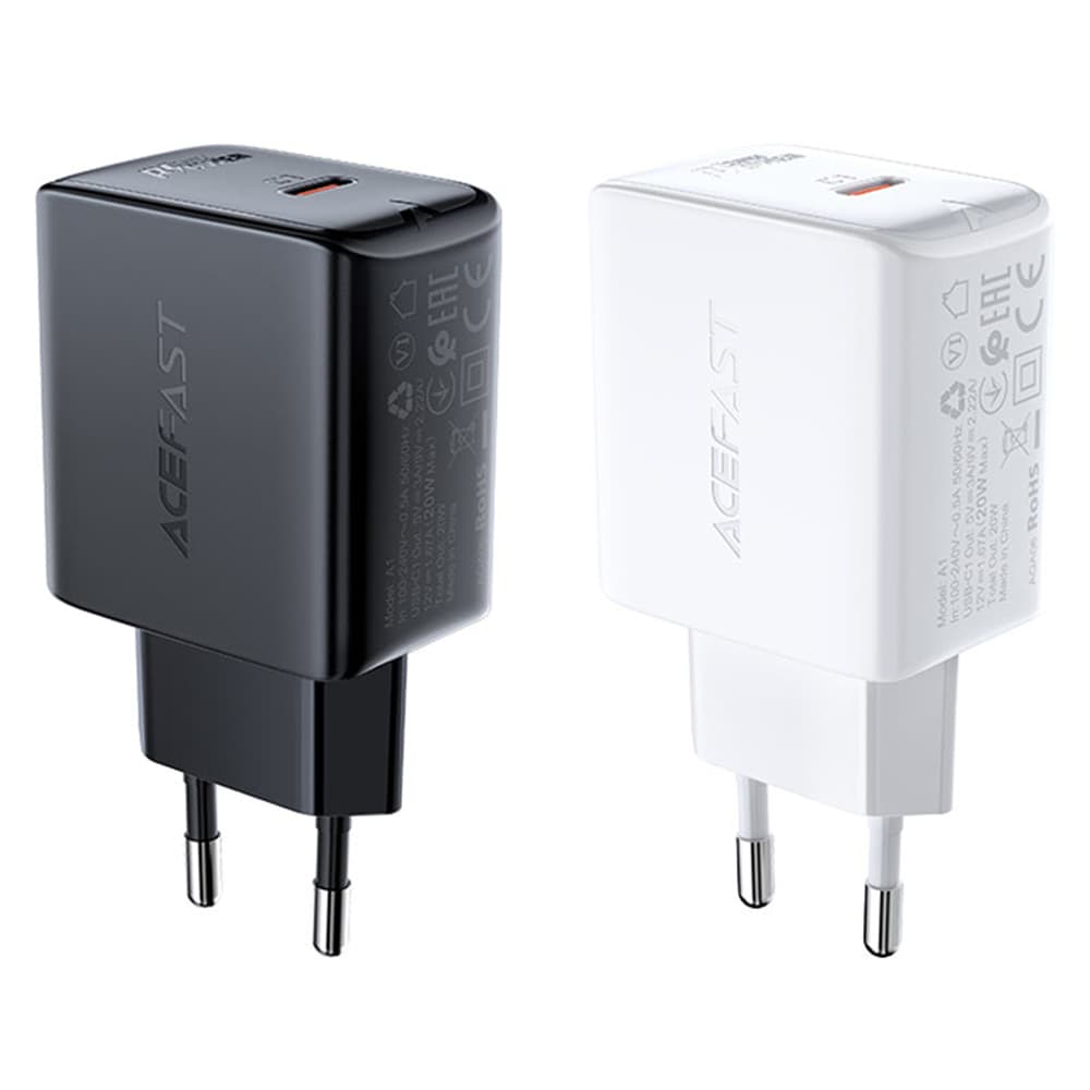 Nabíječka do zdi Acefast A1 rychlé nabíjení Type-C PD20W QC 3.0 černá - náhled 3