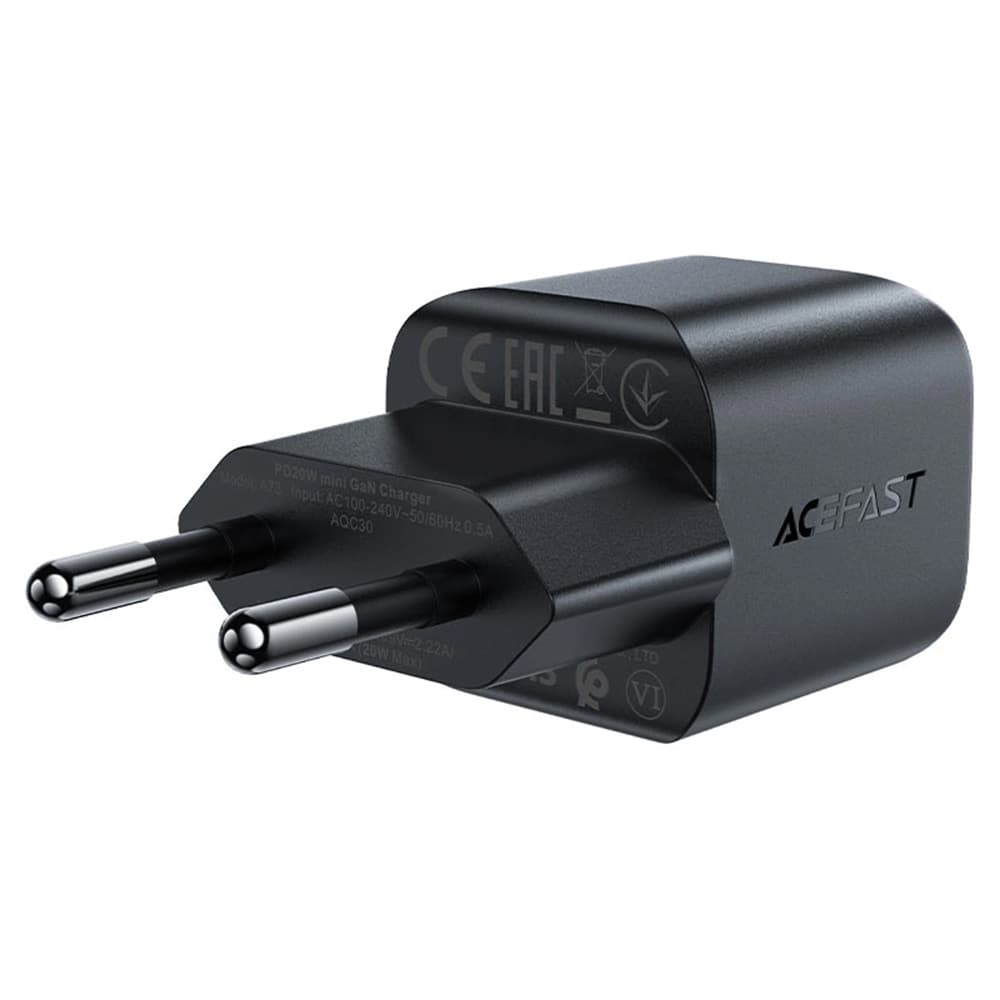 Acefast Wall Charger Mini A73 GaN technologie PD20W malý design černá - náhled 3