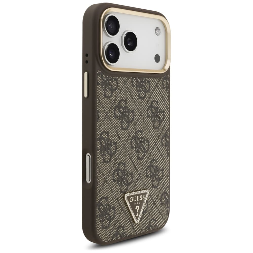 Guess Hardcase 4G Triangle Logo MagSafe iPhone 17 Pro Max hnědý - náhled 3