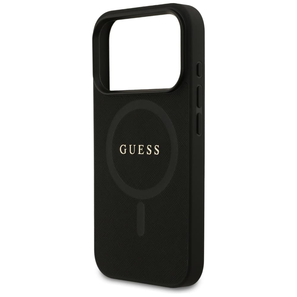 Guess Saffiano Classic Logo MagSafe pouzdro iPhone 17 Pro Max černé - náhled 3