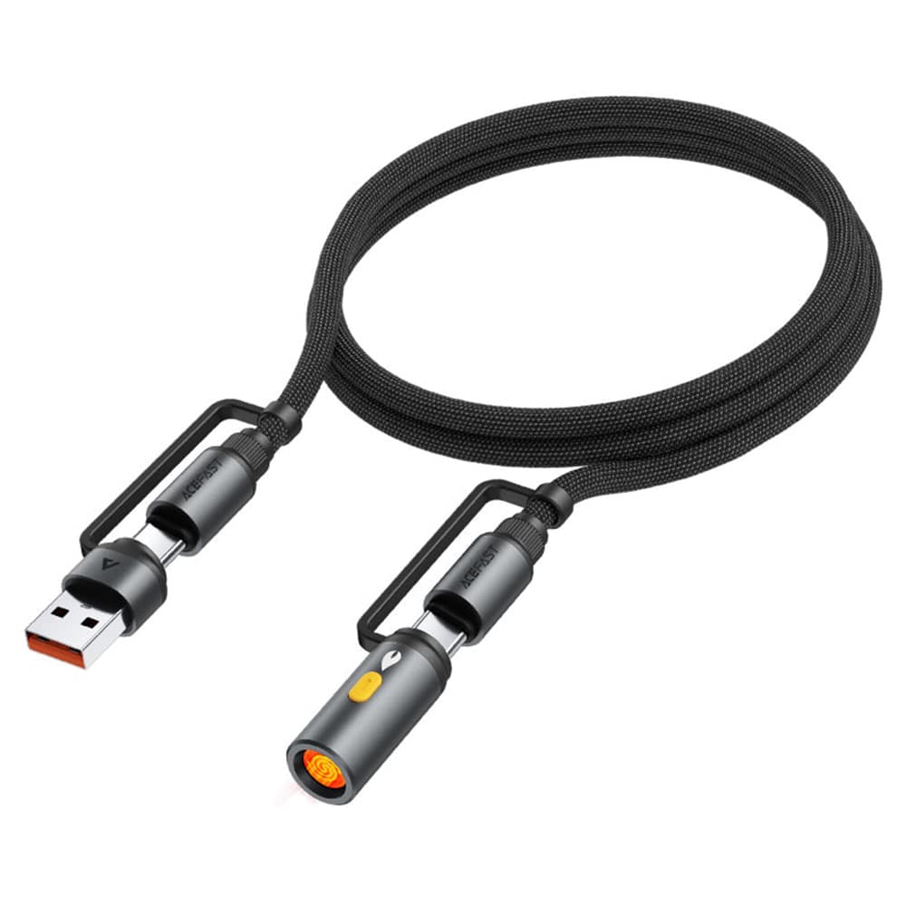 Acefast Data Cable J6 Multifunkční Rychlonabíjecí USB USB-C na Type-C Zapalovač 60W 3A 1.2m Černá - náhled 3