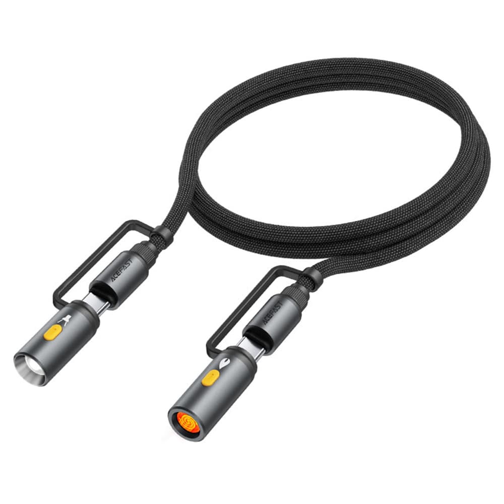 Acefast Data Cable J4 Multifunkční Rychlonabíjecí Type-C LED Světlo Type-C Černý - náhled 3