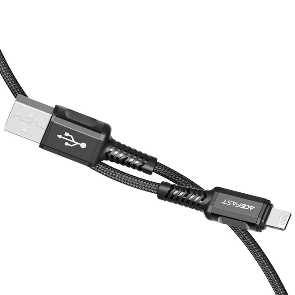 Acefast Datový kabel C1-02 USB na Lightning 2.4A rychlé nabíjení MFi 1.2m černý - náhled 3