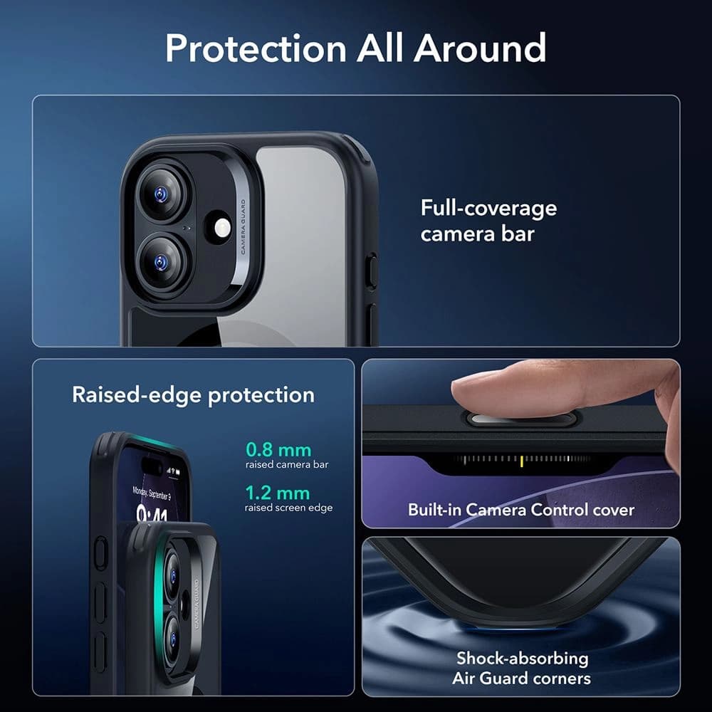 ESR Classic Hybrid HaloLock s ochranným sklem iPhone 17 černá průhledná - náhled 3