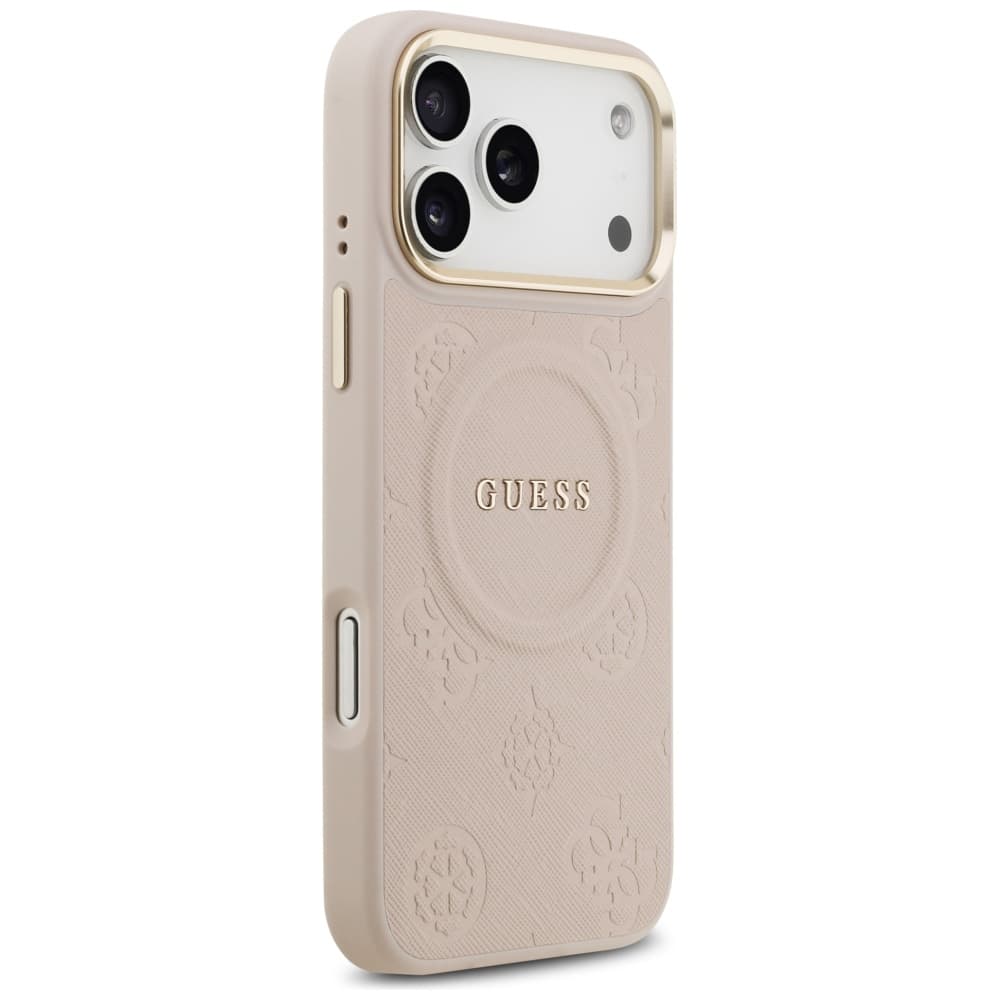 Guess Peony Hot Stamp MagSafe pouzdro iPhone 17 Pro Max růžové - náhled 3
