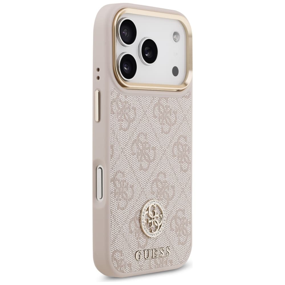 Guess Hardcase 4G Strass Logo MagSafe iPhone 17 Pro růžová - náhled 3