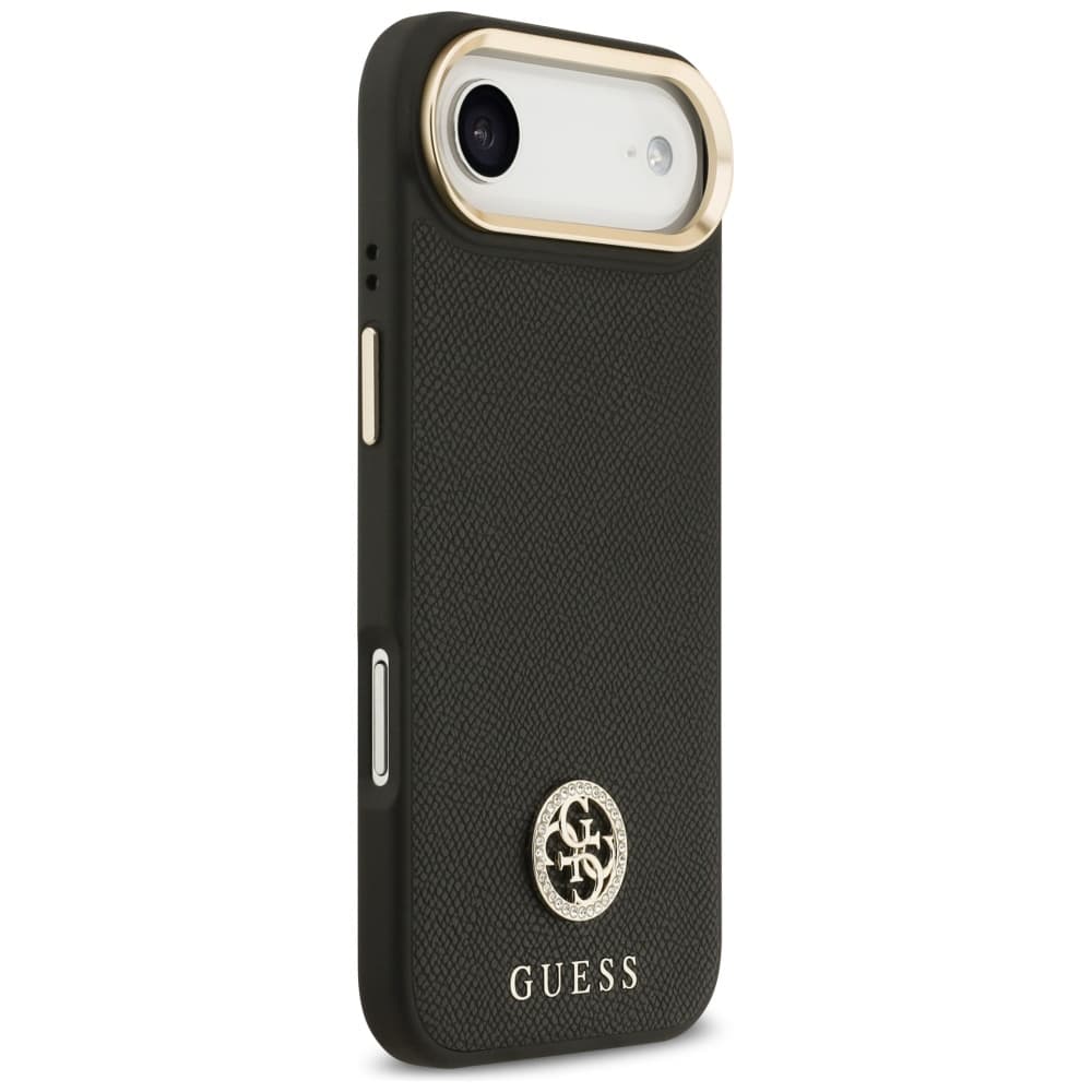 Guess Grained Strass Logo MagSafe pouzdro iPhone 17 Air černé - náhled 3