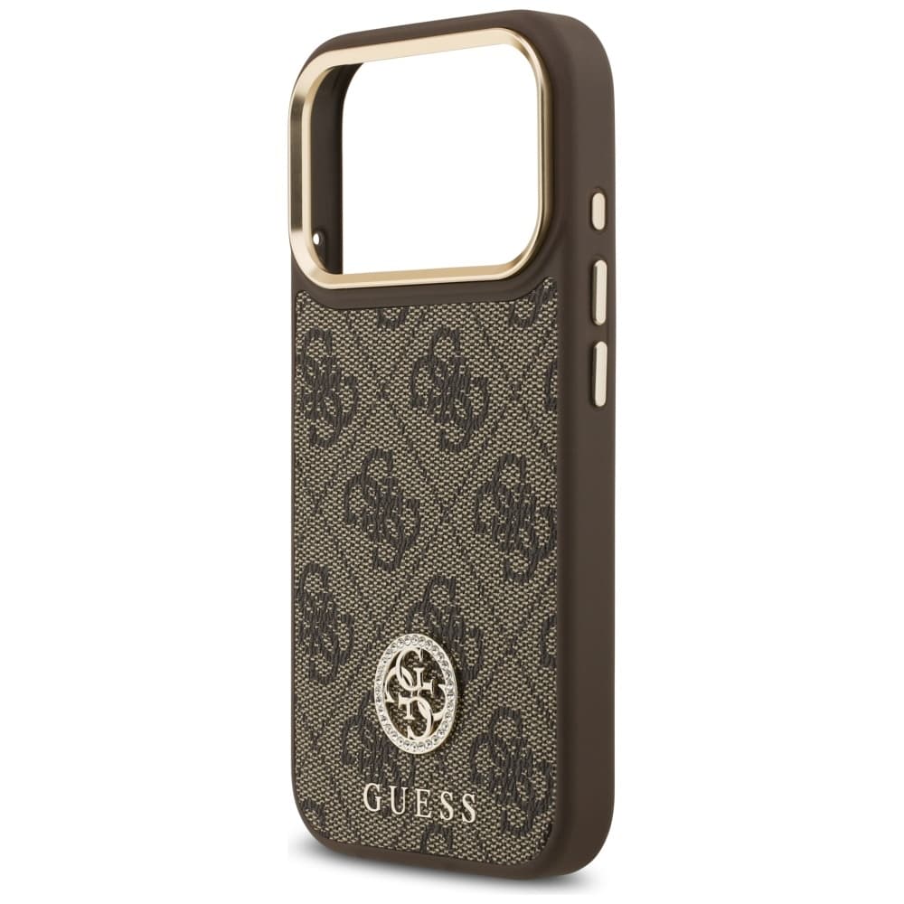 Guess Hardcase 4G Strass Logo MagSafe iPhone 17 Pro hnědý - náhled 3