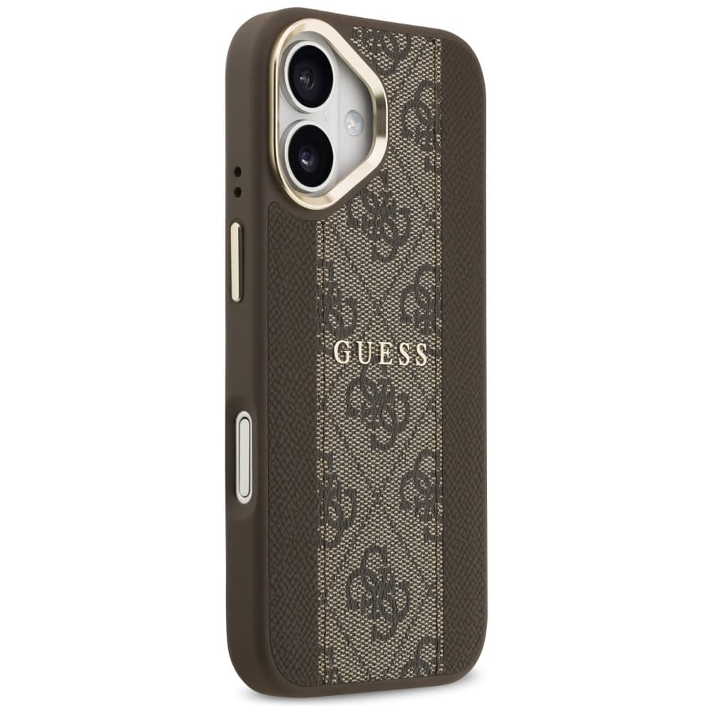 Guess - Pevný kryt 4G Stripe MagSafe (GUHMP17SPG4SEMCW) - iPhone 17 - Hnědá - náhled 3