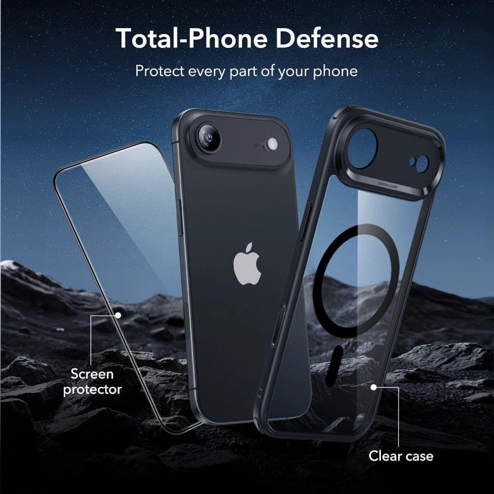 ESR Classic Hybrid HaloLock s ochranným sklem iPhone 17 Air černá průhledná - náhled 3