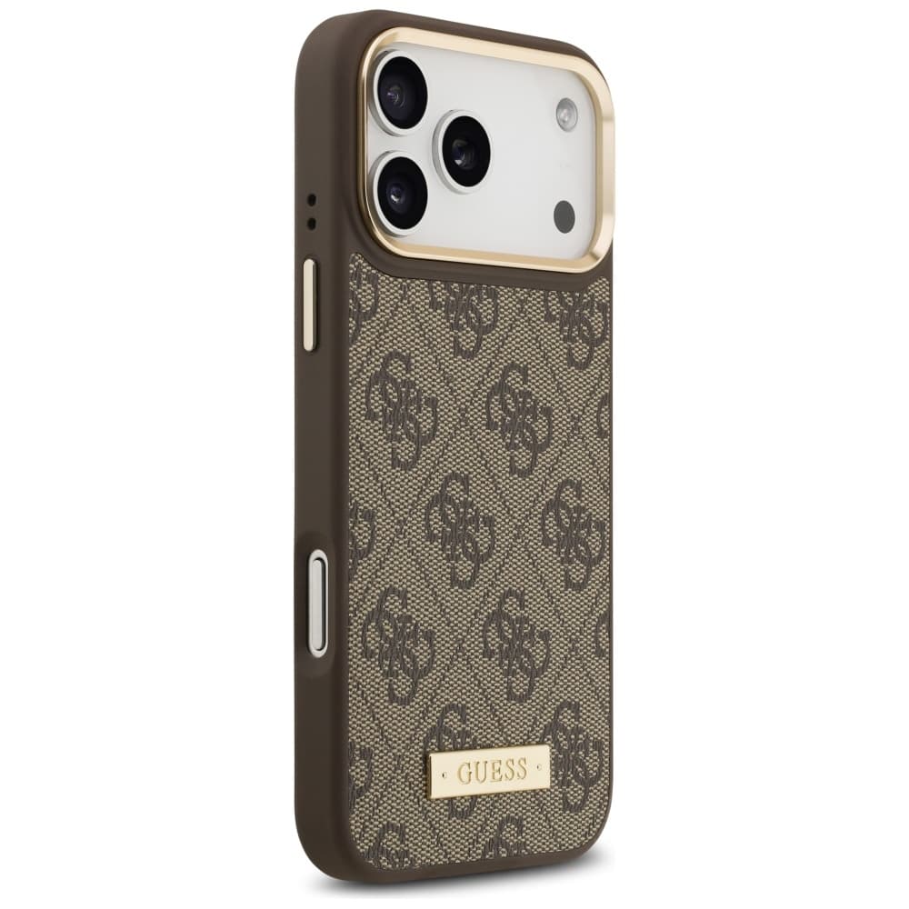 Guess Hardcase 4G Logo Plate MagSafe iPhone 17 Pro Max hnědý - náhled 3