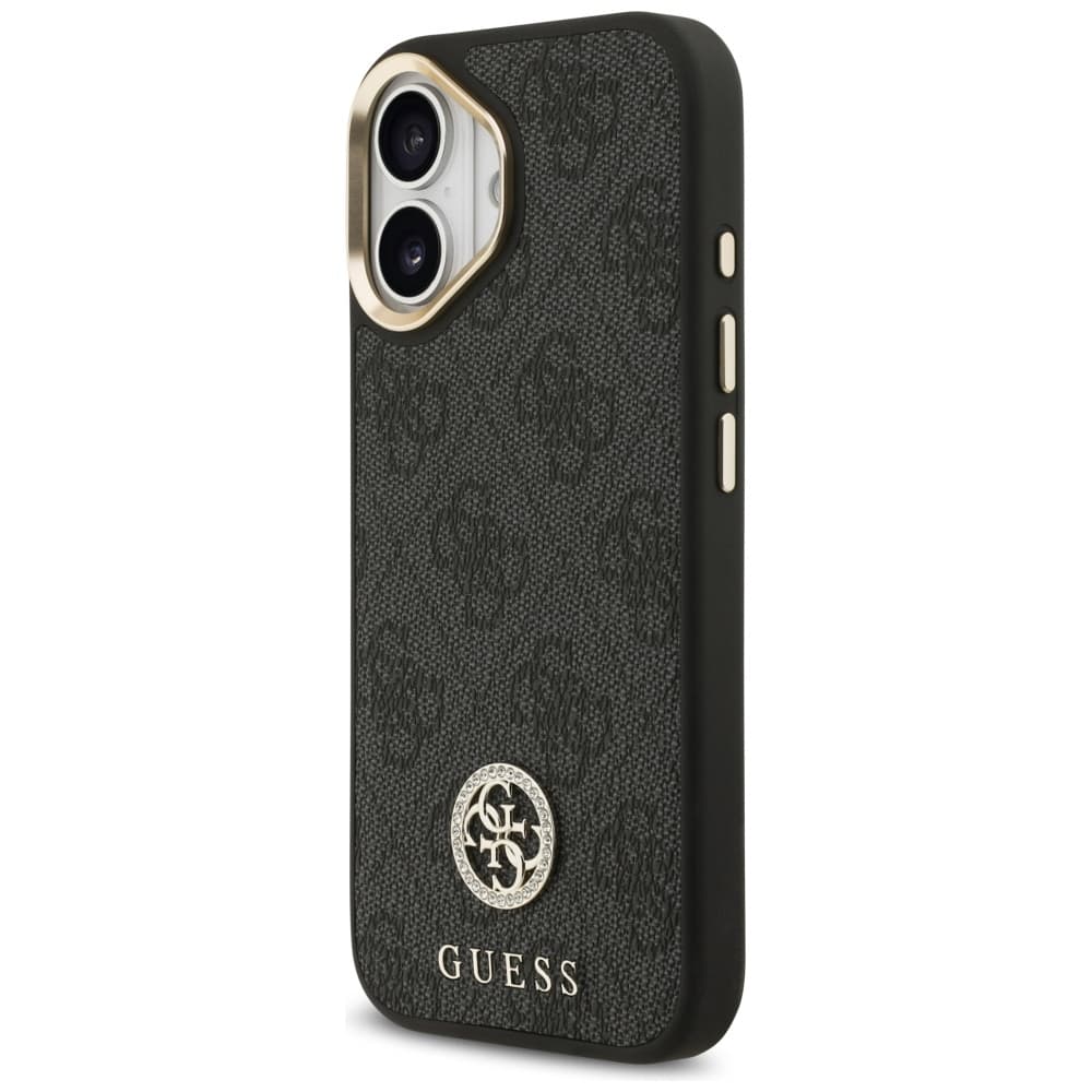 Guess 4G Strass Logo s velkým popruhem kovové tlačítko MagSafe iPhone 17 černá - náhled 3