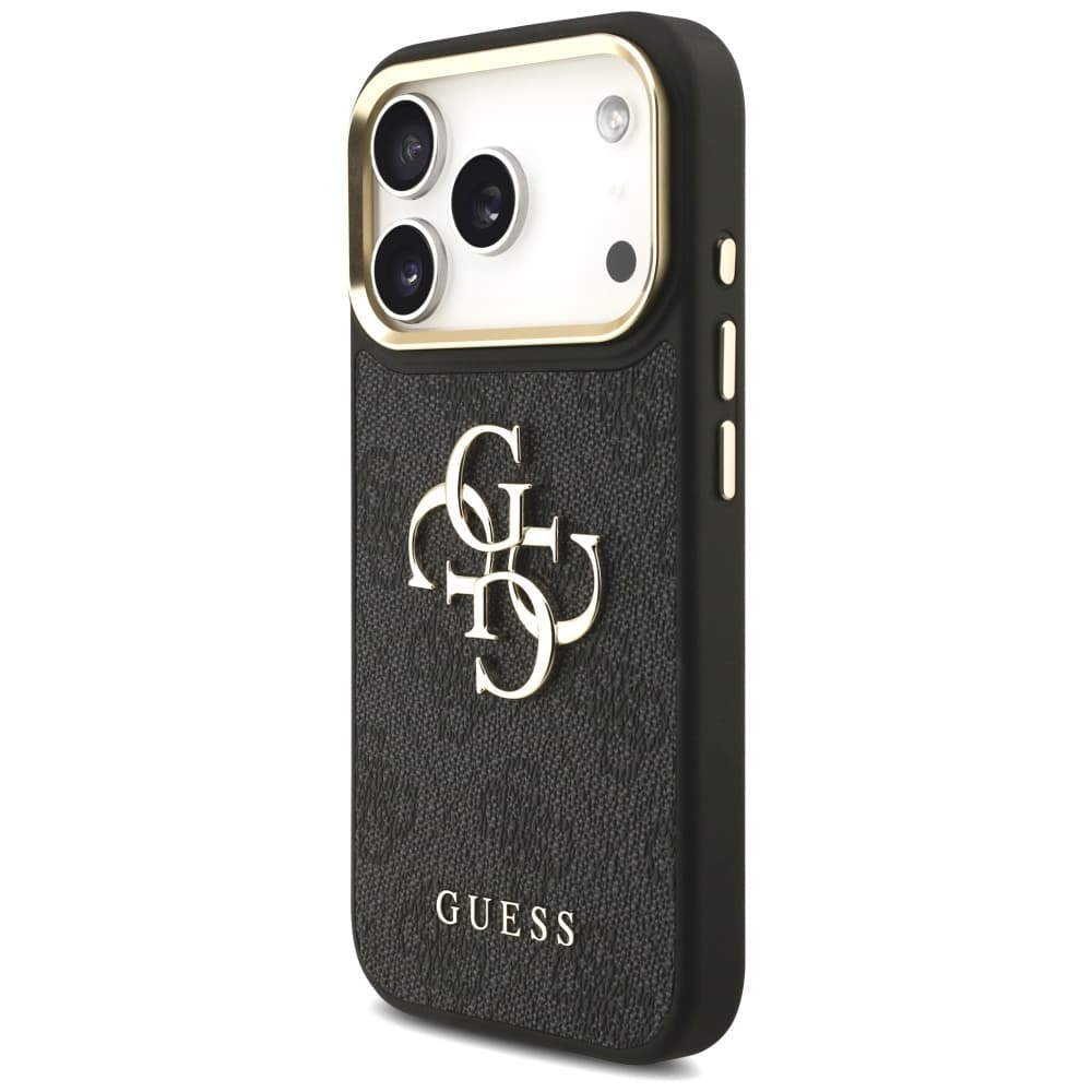 Guess Big 4G Classic Logo s velkým popruhem kovová tlačítka iPhone 17 Pro černá - náhled 3
