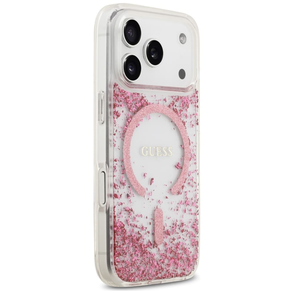 Guess Resin Bottom Glitter MagSafe GUHMP17LRGRGEP iPhone 17 Pro růžová - náhled 3