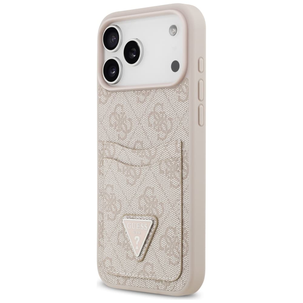 Guess Hardcase 4G Double Card Triangle iPhone 17 Pro Max růžová - náhled 3