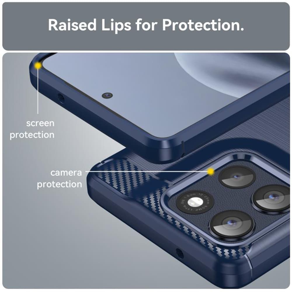 Techsuit Carbon Silicone pro Motorola Moto G86 modrá - náhled 3