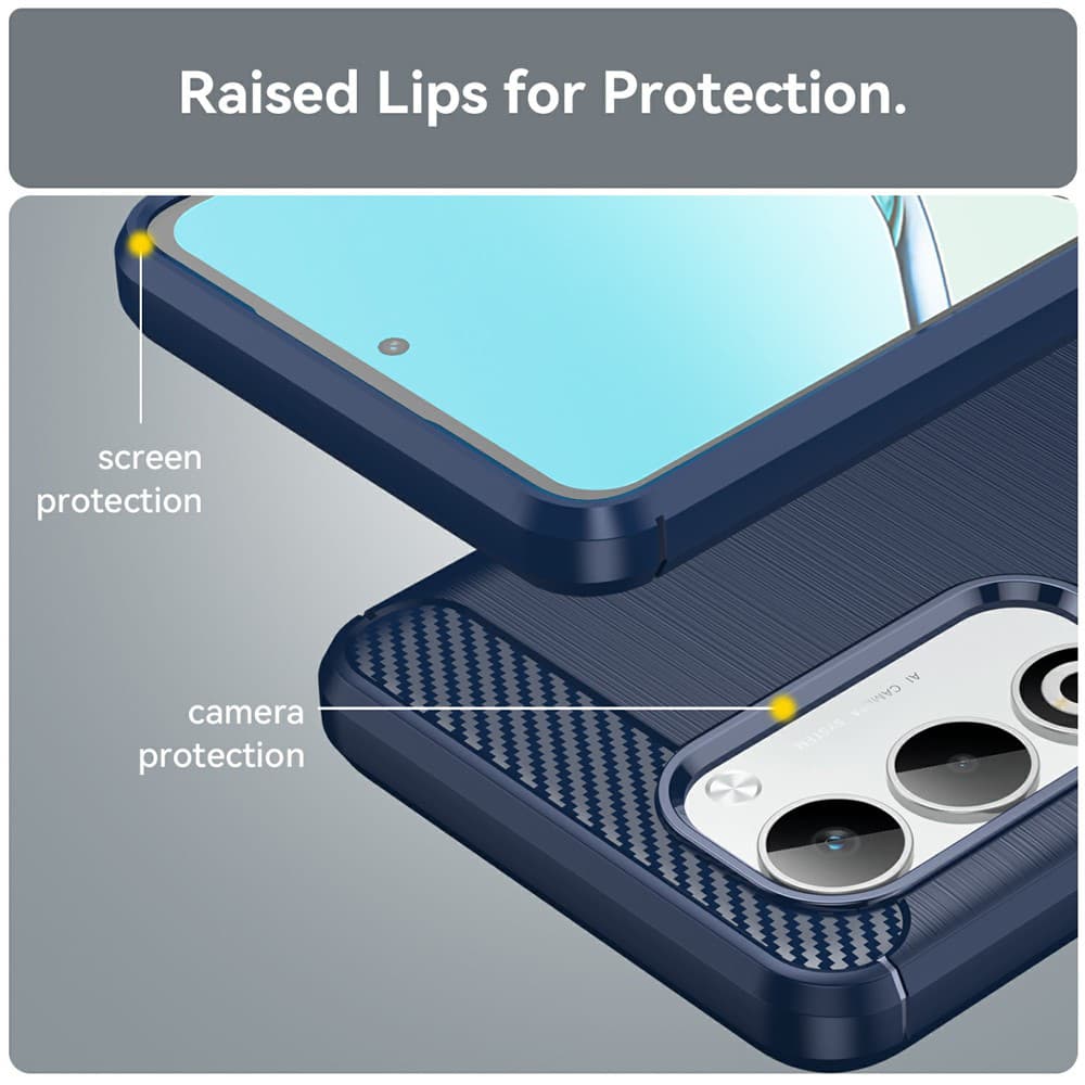 Techsuit Carbon Silicone pro Oppo A5 4G A5 5G modrý - náhled 3