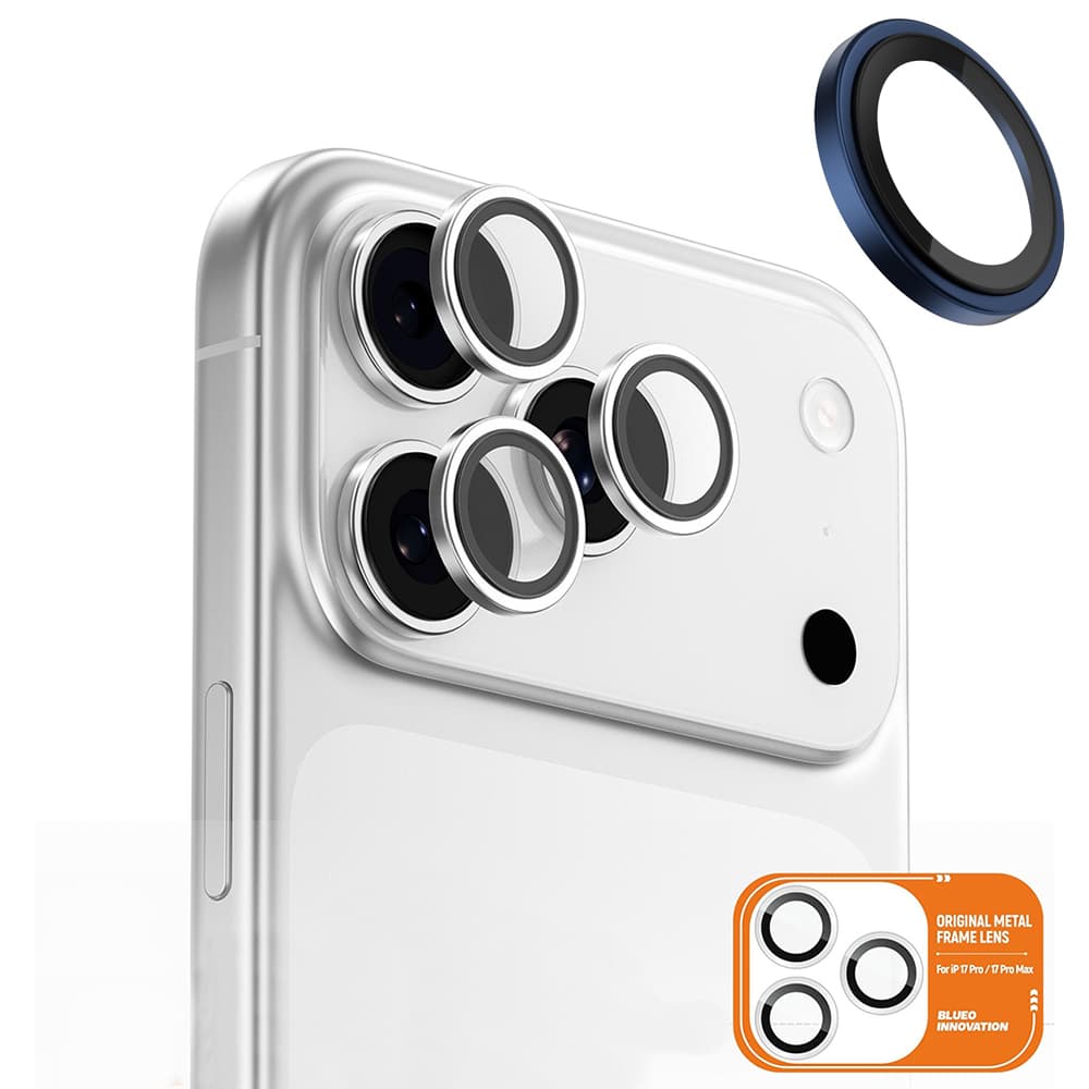 Blueo kovový rámeček skla objektivu iPhone 17 Pro 17 Pro Max tmavě modrá - náhled 3