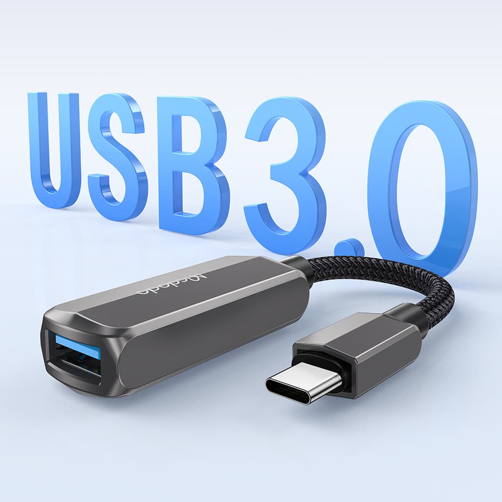 Mcdodo - OTG adaptér (CA-2830) - Type-C na Type-C, USB, hliníková slitina, nylon, 3A, 60W, 13cm - tmavě šedá - náhled 3