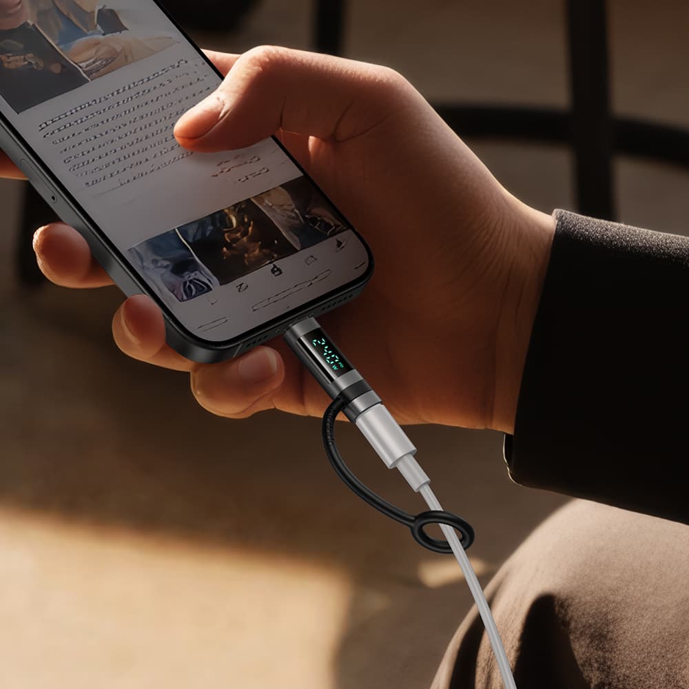 Mcdodo - adaptér řady Pigeon (OT-2620) - se silikonovým háčkem, hliníková slitina, USB-C na USB-C, 240W, přenosný design - černý - náhled 3