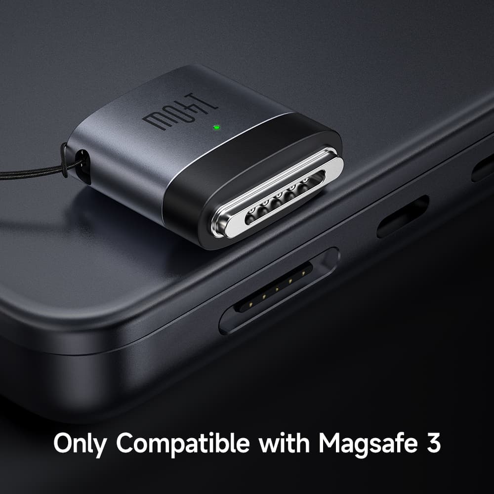 Mcdodo - OTG adaptér (OT-6850) - Type-C na MagSafe 3, 140W, hliníková slitina, LED indikátor, pro MacBook Air/Pro - černý - náhled 3