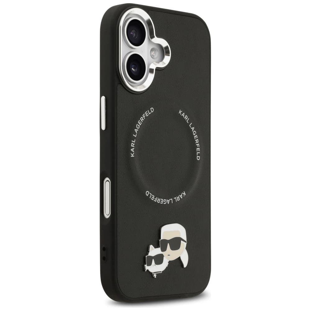 Karl Lagerfeld Leather K&amp;C Pins MagSafe iPhone 17 černá - náhled 3
