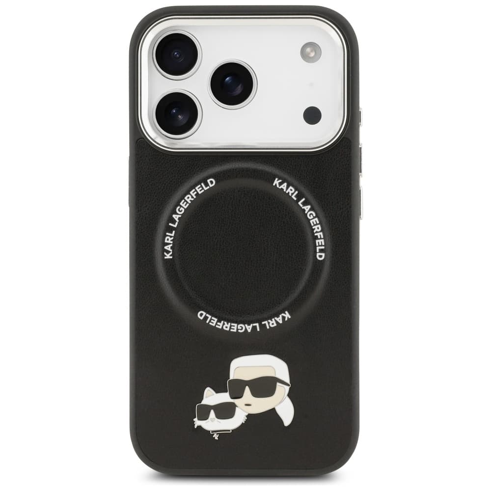 Karl Lagerfeld Leather K&amp;C Pins MagSafe iPhone 17 Pro černá - náhled 3