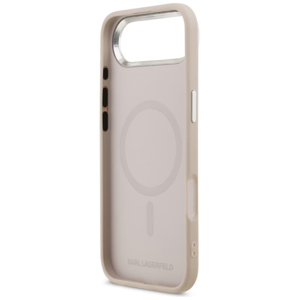 Karl Lagerfeld Leather Karl &amp; Choupette Pins MagSafe iPhone 17 Air růžová - náhled 3