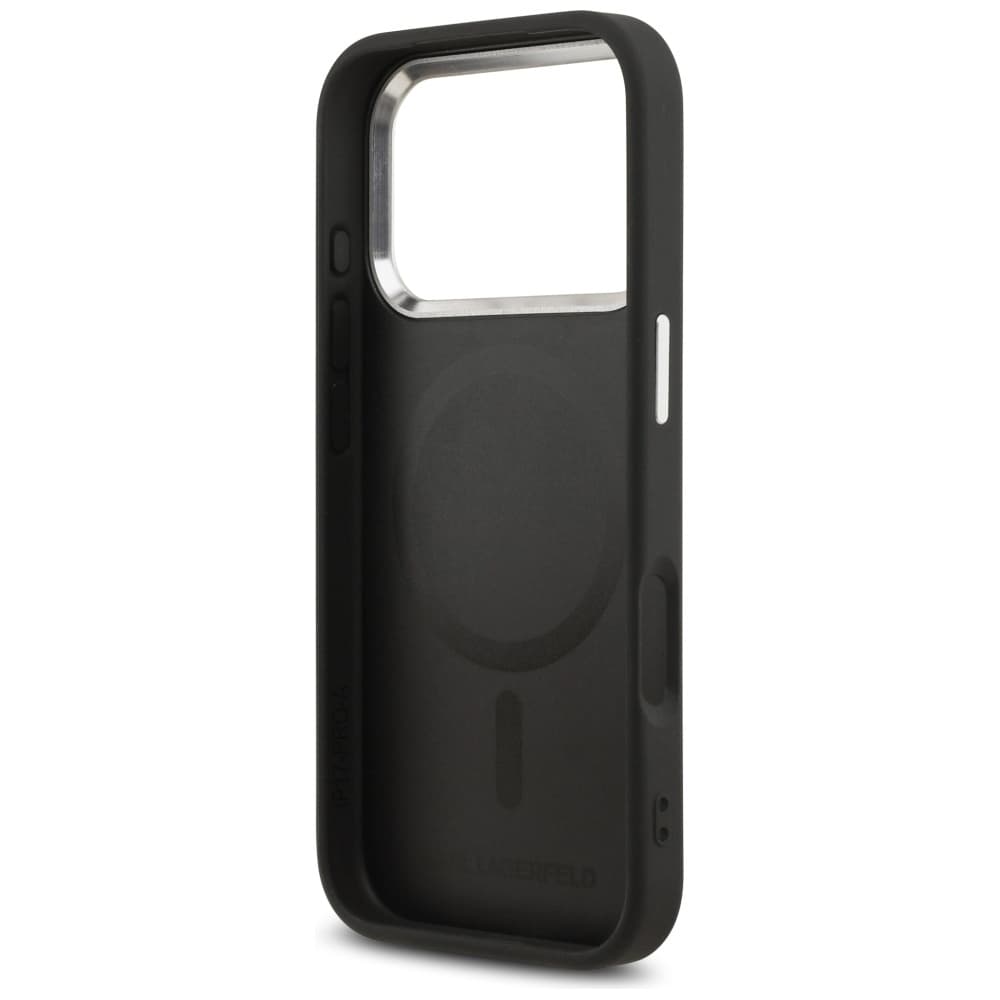 Karl Lagerfeld Leather Karl Pin MagSafe iPhone 17 Pro černá - náhled 3