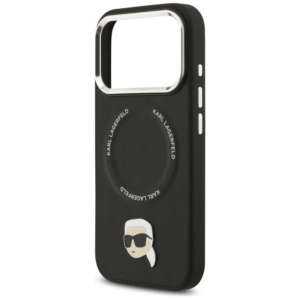 Karl Lagerfeld Leather Karl Pin MagSafe iPhone 17 Pro Max černá - náhled 3
