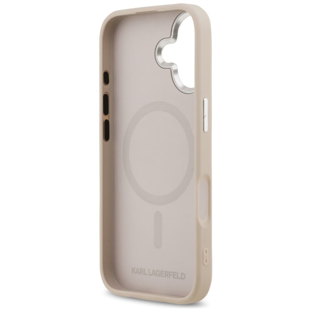 Karl Lagerfeld Leather Choupette Pin MagSafe iPhone 17 růžová - náhled 3