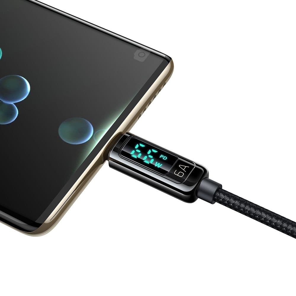 Mcdodo – datový kabel (CA-8690) – USB-A na USB-C, 6A, digitální displej, 1,2m – černý - náhled 3