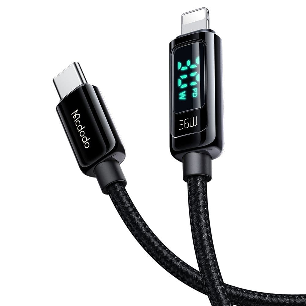 Mcdodo – datový kabel (CA-8810) – USB-C na Lightning, 36W, digitální displej, 1,2m – černý - náhled 3