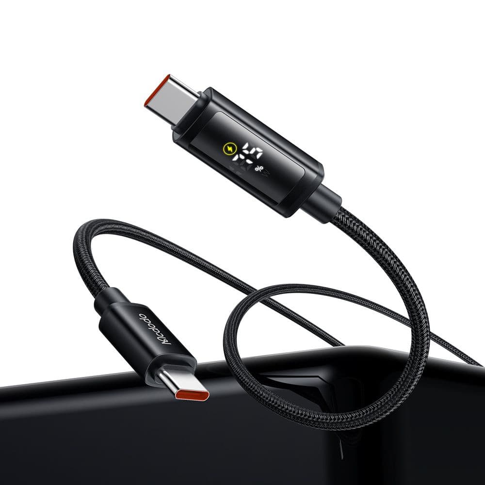 Mcdodo – datový kabel (CA-8000) – USB-C na USB-C, duální LED displej, 100W, rychlé nabíjení, 1,2m – černý - náhled 3