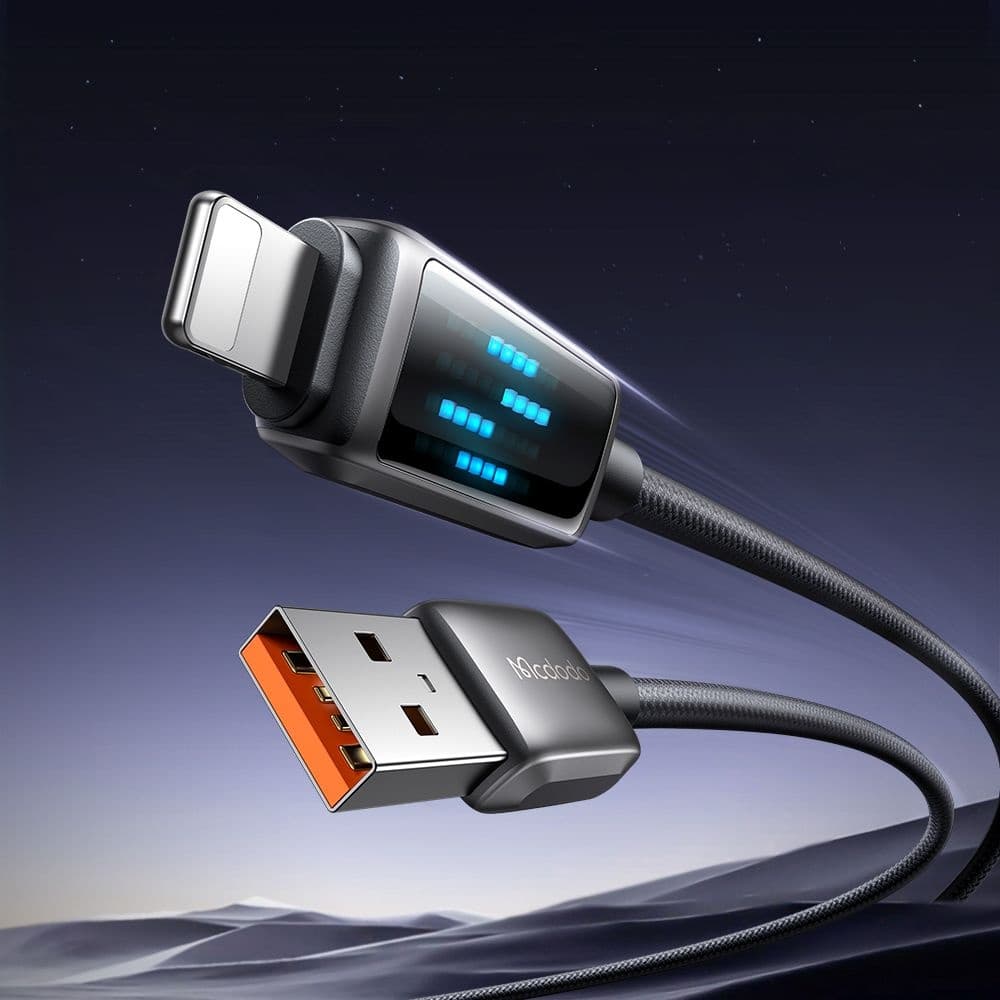 Mcdodo – datový kabel (CA-5250) – USB-A na Lightning, LED displej, 1,2m – černý - náhled 3